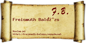 Freismuth Balázs névjegykártya